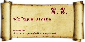 Mátyus Ulrika névjegykártya